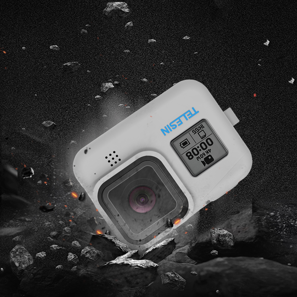 Силиконовый чехол на камеру GoPro Hero 8 Telesin (голубой)