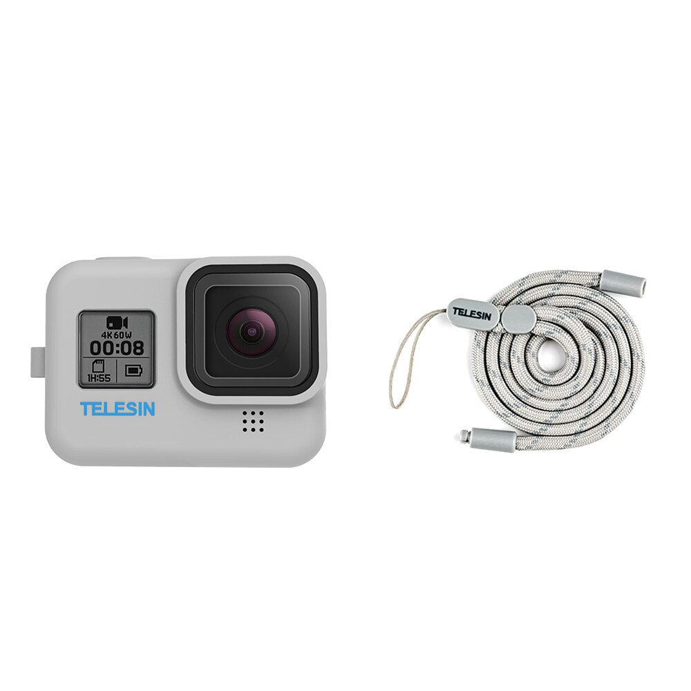 Силиконовый чехол на камеру GoPro Hero 8 Telesin (серый)