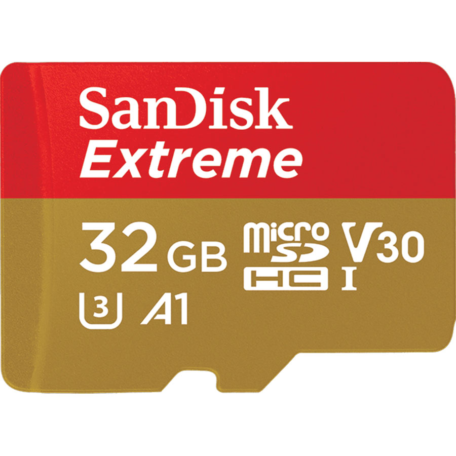 Карта памяти Sandisk Extreme microSDHC A1 100MB/s 32GB + SD адаптер (SDSQXAF-032G-GN6AA)