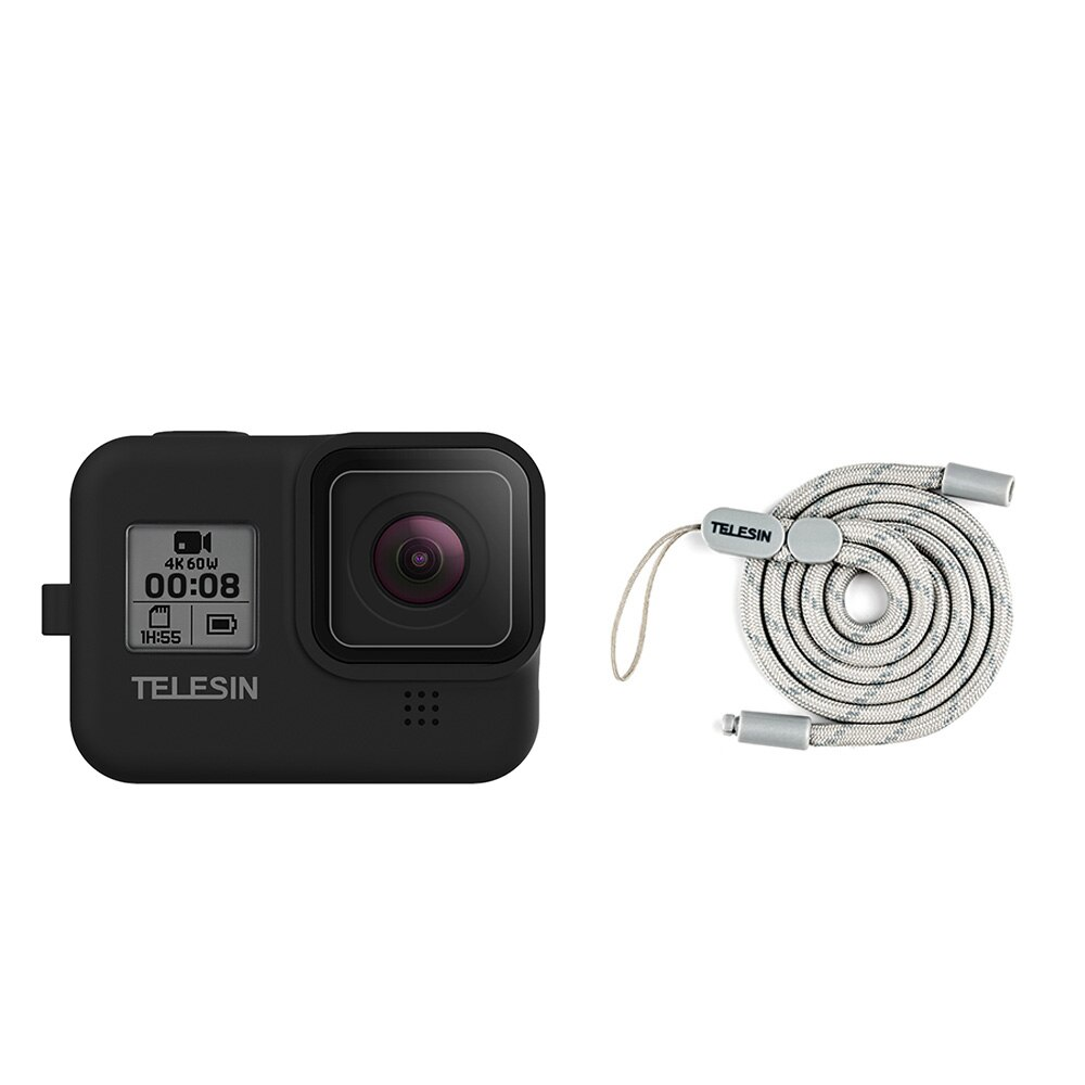 Силиконовый чехол на камеру GoPro Hero 8 Telesin (черный)